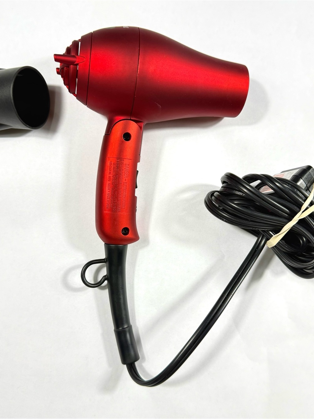 Babyliss Pro TT 1500 Hair Blow Dryer Travel Size Red With Attachments Pre-owned - Picture 4 of 8